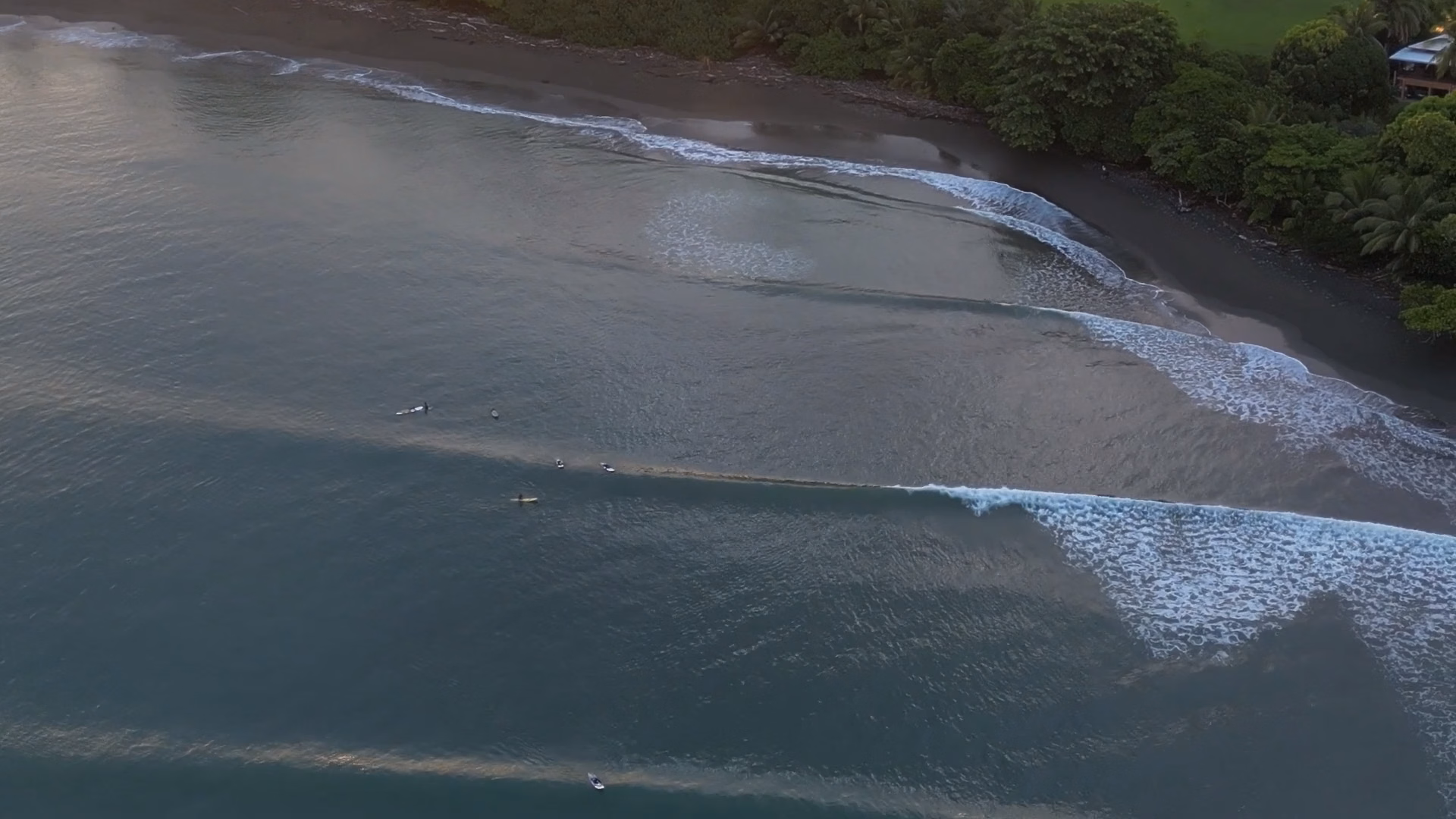 Long ride on a clean wave at Playa Venao during peak swell season